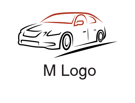 outline of sedan car logo