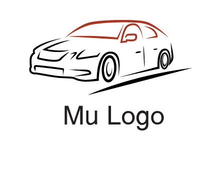 outline of sedan car logo