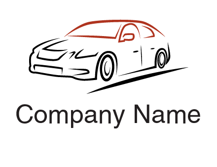 outline of sedan car logo