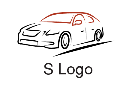 outline of sedan car logo