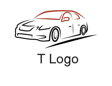 outline of sedan car logo