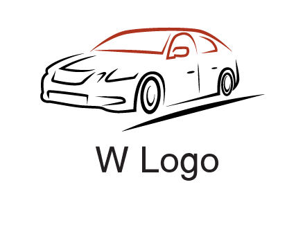 outline of sedan car logo