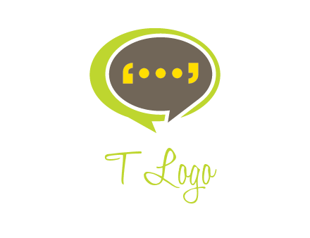 apostrophes in speech bubble communication logo