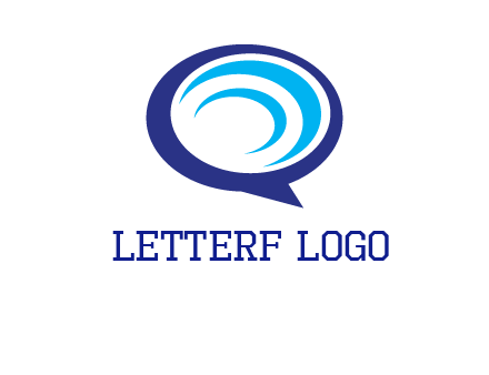 swoosh in speech bubble communication logo