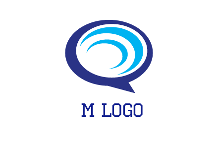 swoosh in speech bubble communication logo