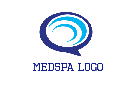 swoosh in speech bubble communication logo