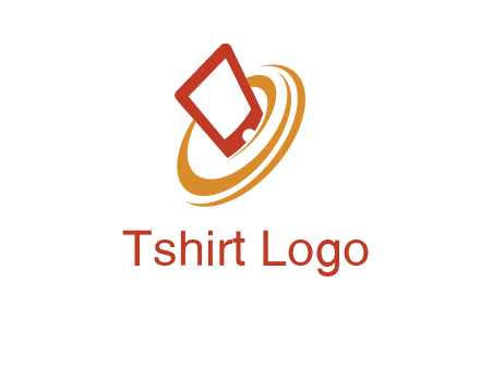 swoosh around mobile technology logo