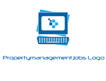 pixel in monitor and keyboard IT logo