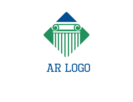 ornate pillar in square legal logo