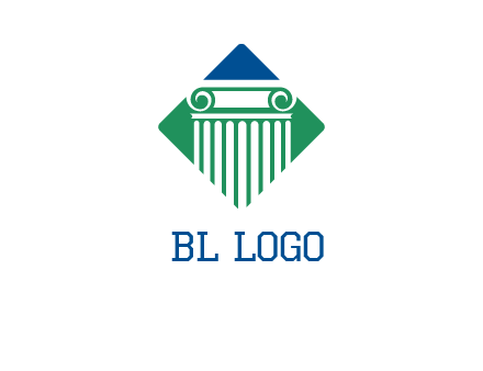 ornate pillar in square legal logo