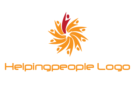 star shape swoosh people employment logo