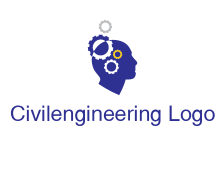 gears and human head engineering logo