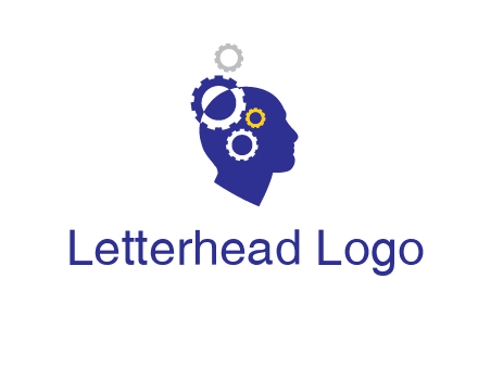 gears and human head engineering logo