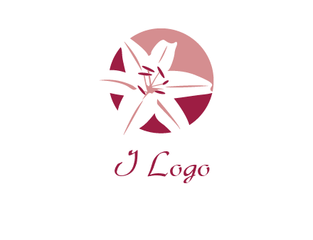 circle tiger lily flower logo