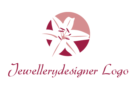 circle tiger lily flower logo