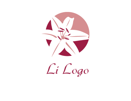 circle tiger lily flower logo