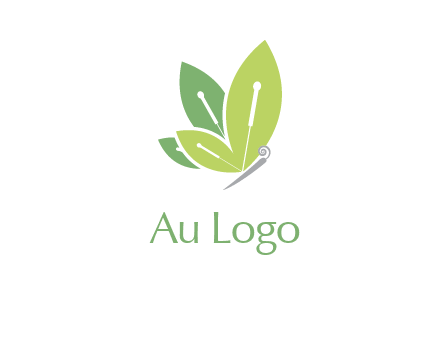 leaf wings butterfly logo