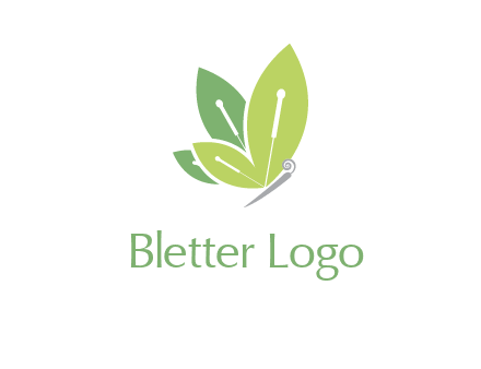 leaf wings butterfly logo