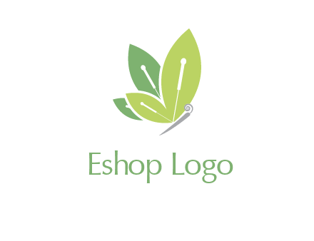 leaf wings butterfly logo