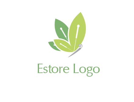 leaf wings butterfly logo