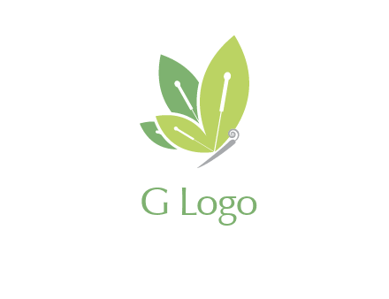 leaf wings butterfly logo