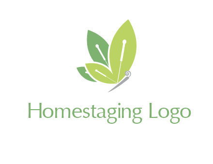 leaf wings butterfly logo