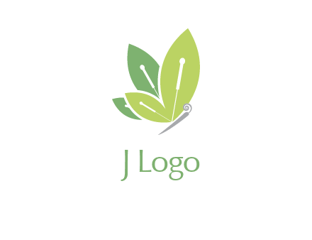 leaf wings butterfly logo