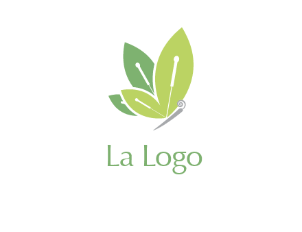 leaf wings butterfly logo