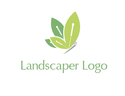 leaf wings butterfly logo