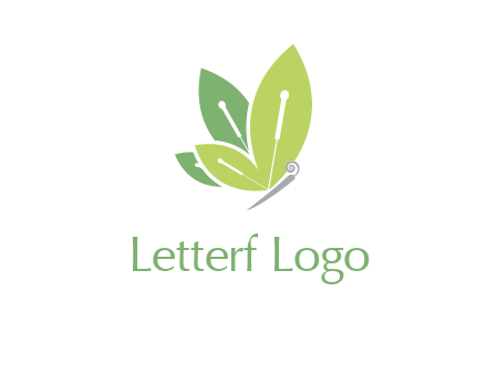 leaf wings butterfly logo