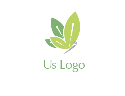 leaf wings butterfly logo