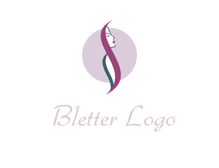 profile woman with hair beauty logo