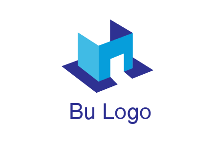 abstract box and door construction logo