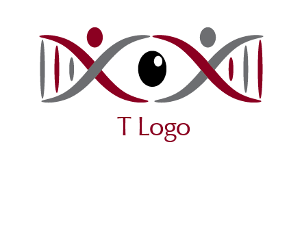 DNA and swoosh people with eye logo