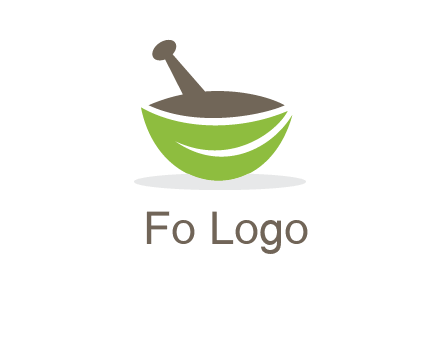 pestle mortar leaf pharmacy logo