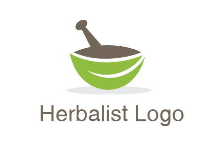 pestle mortar leaf pharmacy logo