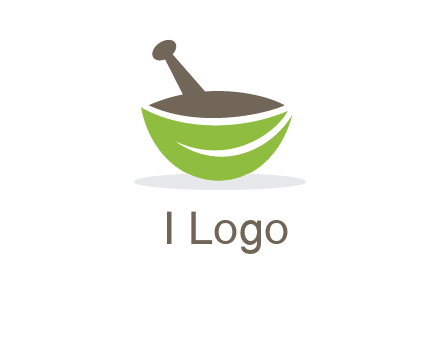 pestle mortar leaf pharmacy logo