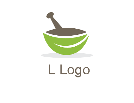 pestle mortar leaf pharmacy logo