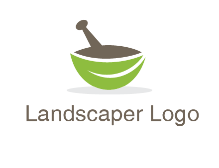 pestle mortar leaf pharmacy logo