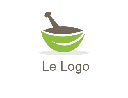 pestle mortar leaf pharmacy logo