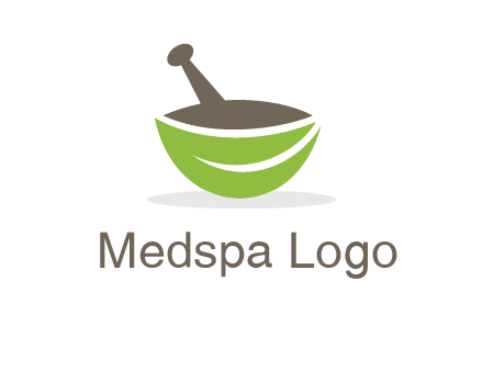 pestle mortar leaf pharmacy logo