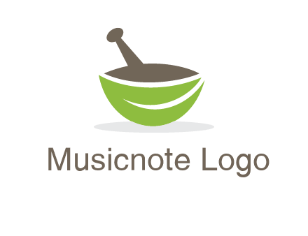 pestle mortar leaf pharmacy logo