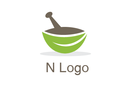 pestle mortar leaf pharmacy logo