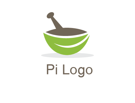 pestle mortar leaf pharmacy logo