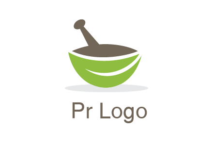 pestle mortar leaf pharmacy logo