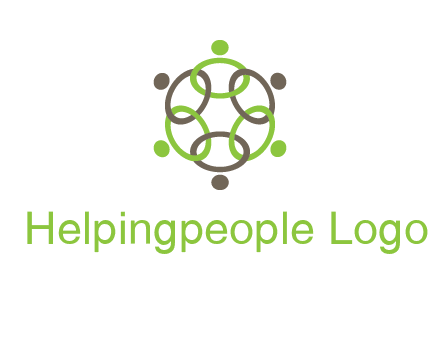 connected circles swoosh people logo