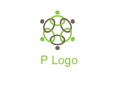 connected circles swoosh people logo