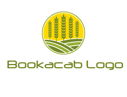 upright wheat stalks farm logo