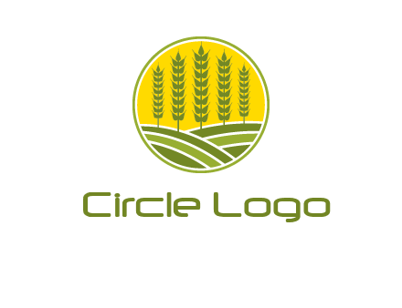 upright wheat stalks farm logo