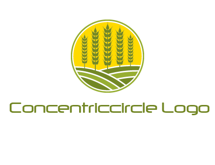 upright wheat stalks farm logo